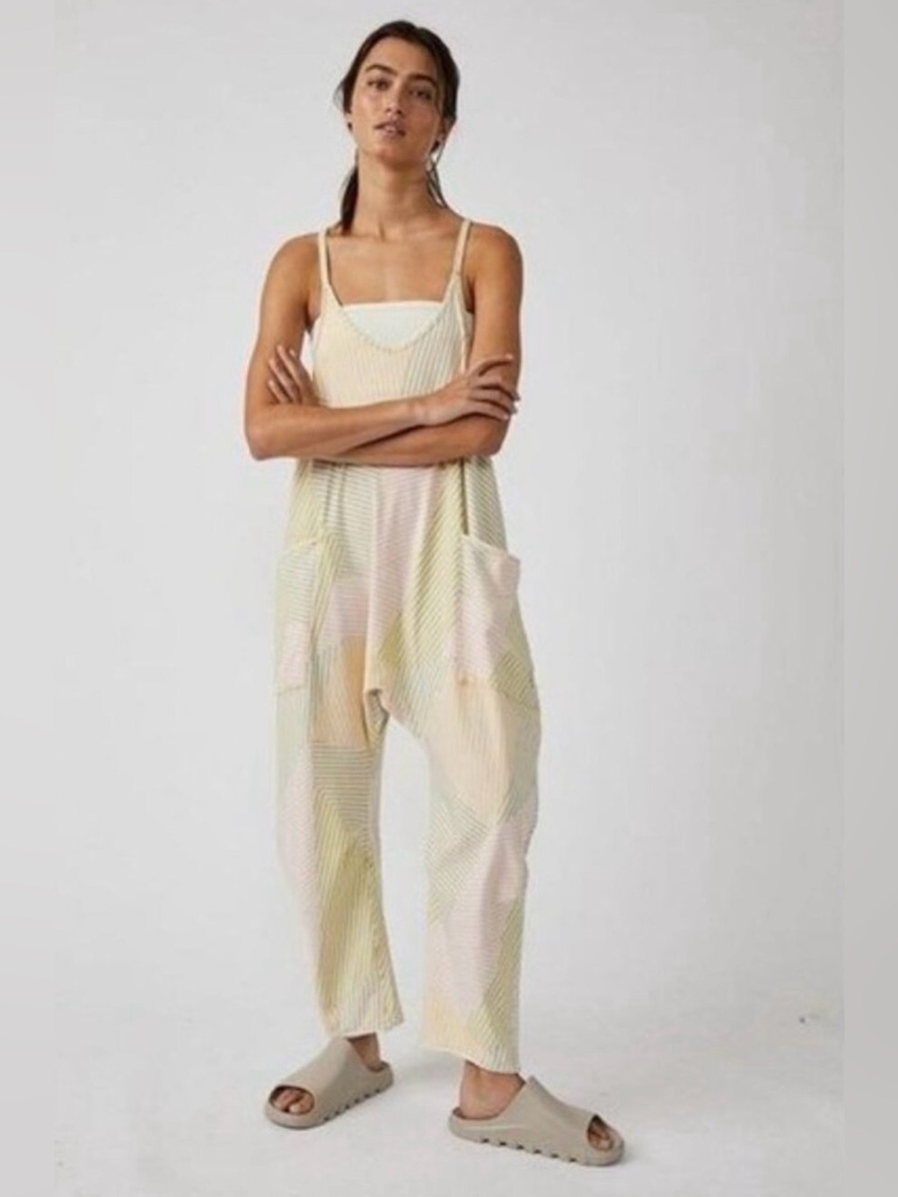 FP Movement by Free People Hot Shot Onesie in Pastel Stripes